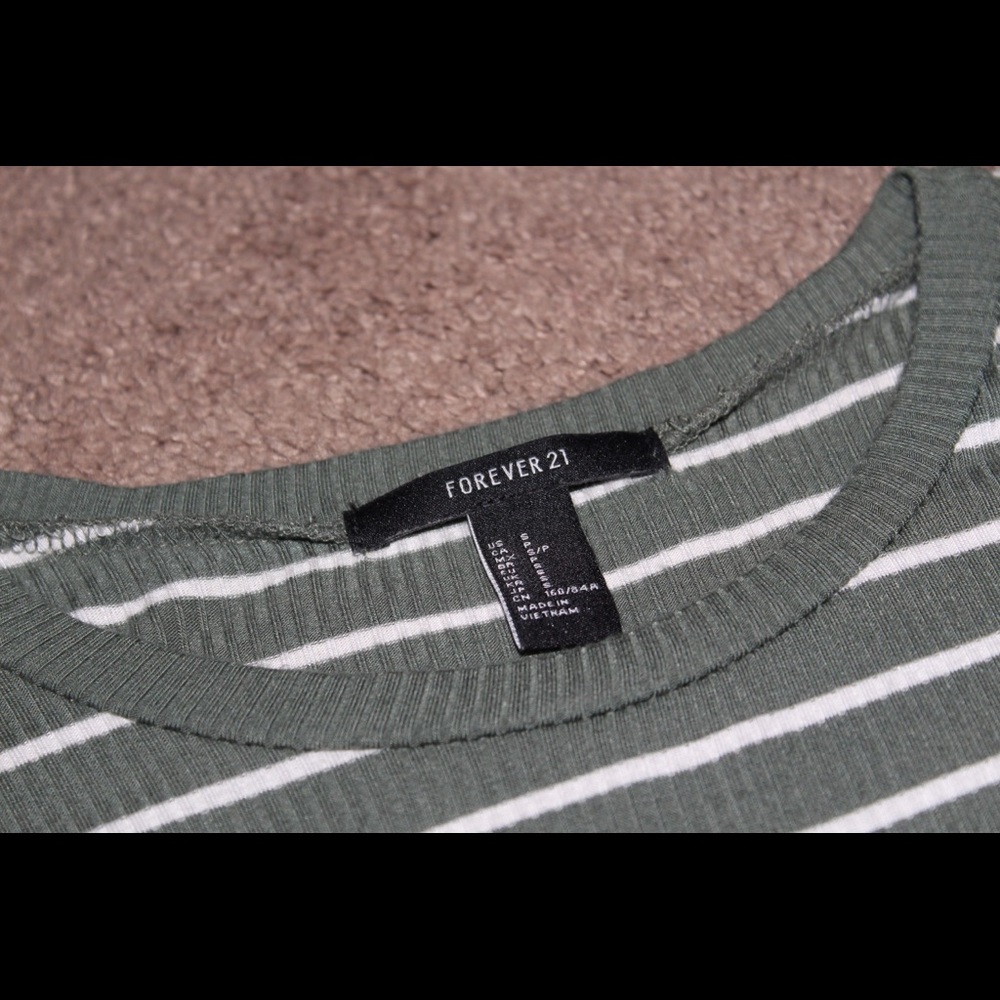 Green striped body con dress